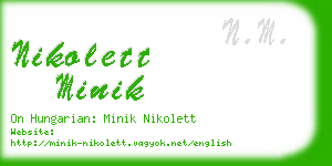 nikolett minik business card